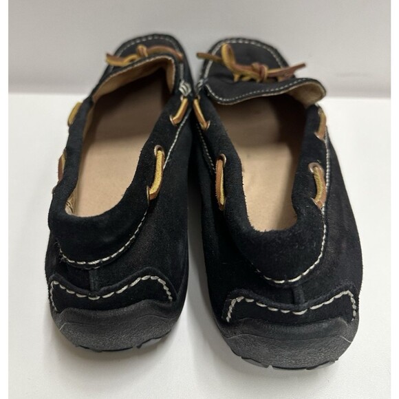 Lands End Women size 10 B black suede moccasin flat shoes style # 175254 - Picture 6 of 11